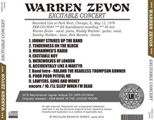 Load image into Gallery viewer, WARREN ZEVON / EXCITABLE CONCERT
