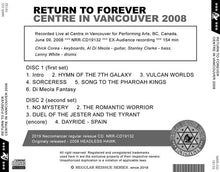 Load image into Gallery viewer, RETURN TO FOREVER / CENTRE IN VANCOUVER 2008

