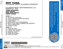 Load image into Gallery viewer, HOT TUNA / FILLMORE WEST CLOSING CONCERT
