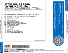 Load image into Gallery viewer, STEVE MILLER BAND / LIVING IN THE USA / GREATEST LIVE COLLECTION VOL.3
