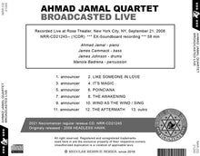 Load image into Gallery viewer, AHMAD JAMAL QUARTET / BROADCASTED LIVE
