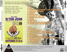 Load image into Gallery viewer, ELTON JOHN / BRUSHED MIKE MILLARD TAPE / LIVE AT THE FORUM OCT. 05 1974
